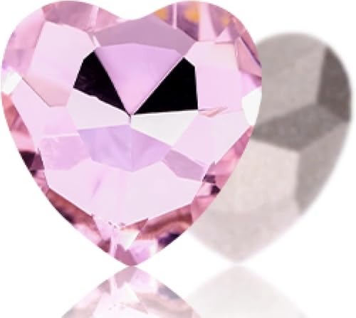 CrystalsHeart Strass-Schmuck, Edelsteine, plattiert, K9-Glaskristall, Saphirstein, Nagelkunst-Aufkleber, Strass-Herzanhänger (rot, 10 mm, 20 Stück)(Pink,8 mm 20PCS) von BWUHDKS