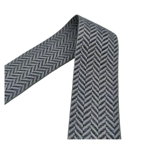 Jacquard-Bandbesatz, Jacquard-Band, Baumwolle, Goldfaden, 40 mm Breite, Nähhandwerk for Taschen, Kleidungsstücke, DIY, bestickt, mehrfarbig, 1 Meter (Schwarz Rot)(Black Grey) von BWUHDKS