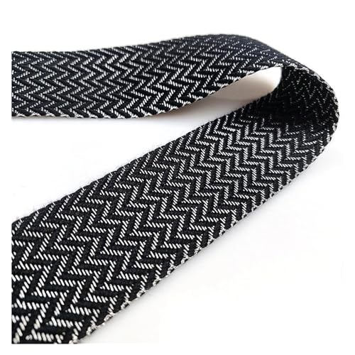 Jacquard-Bandbesatz, Jacquard-Band, Baumwolle, Goldfaden, 40 mm Breite, Nähhandwerk for Taschen, Kleidungsstücke, DIY, bestickt, mehrfarbig, 1 Meter (Schwarz Rot)(Silver Black) von BWUHDKS