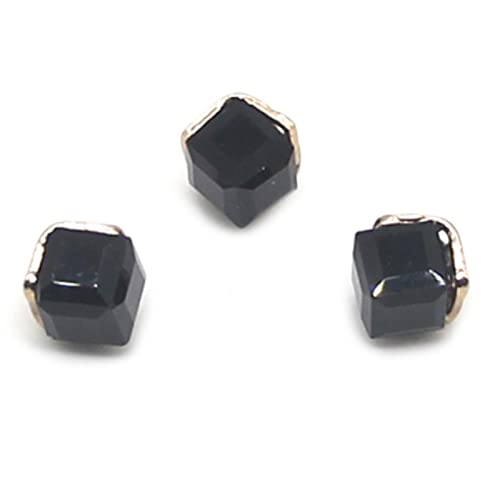 Kristalle, 6 Stück, kleine Strass-Glasknöpfe, Diamant-Juwelen, klare, quadratische Schaftknöpfe, Basteln for Mantel und Kleidung (rot)(Black) von BWUHDKS