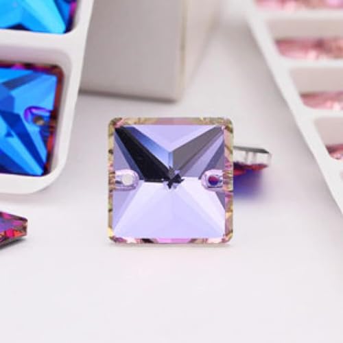 Kristalle, Kristallstein-Applikation, blaues Glas, dekoratives Accessoire, Kristallglas, Kunst und Handwerk, Kleid, for Aufnähen von Strasssteinen, dekorativ (blau, 16 mm, 24 Stück)(Purple,16mm 24pcs) von BWUHDKS