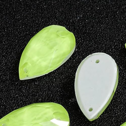 Kristalle, flache Rückseite, Tropfenform, leuchtendes Glas, für Kleider, Kleidung, zum Aufnähen auf Steinperlen zum Basteln, Grün, 11 x 18 mm, 28 Stück, Hellgrün, 13 x 22 mm, 20 Stück Kristalle, flache Rückseite, Tropfenform, leuchtendes Glas, für Kleider, Kleidung, zum Aufnähen auf Steinperlen zum Basteln, Grün, 11 x 18 mm, 28 Stück, Hellgrün, 13 x 22 mm, 20 Stück von BWUHDKS