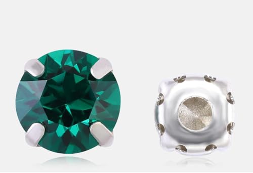 Kristalle, runde Strasssteine, Glas-Strasssteine ​​mit Kupferkrallen, Pointback-Kristallsteine, DIY-Aufnähsteine, Strasssteine ​​(rot)(Green) von BWUHDKS