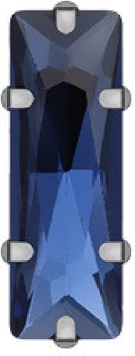 Rechteckiger Glaskristall mit silberner Kralle, Bastel-Glitzersteine ​​für Kleidungszubehör (rot, 5 x 10 mm, 100 Stück)(Royal Blue,5x15mm 100pcs) von BWUHDKS