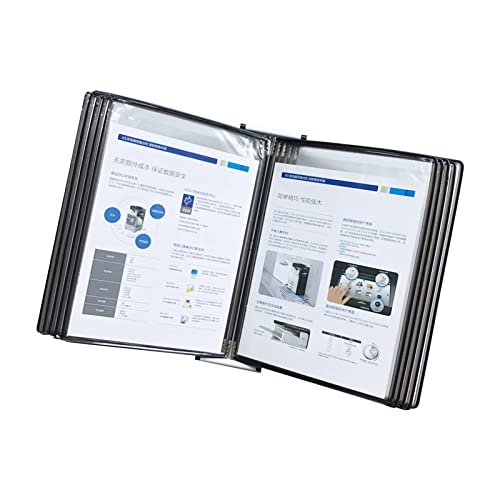 Wandmontiertes Referenzsystem, Wandmontiertes Referenzsystem, 10-Panel-Wandanzeigetafelsystem, Wandpult im A4-Format, Dokumentenorganisator, Beratung und Präsentation(Black) von BWUHDKS