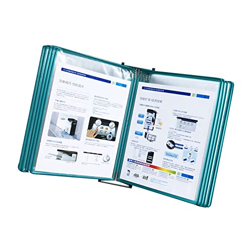 Wandmontiertes Referenzsystem, Wandmontiertes Referenzsystem, 10-Panel-Wandanzeigetafelsystem, Wandpult im A4-Format, Dokumentenorganisator, Beratung und Präsentation(Green) von BWUHDKS