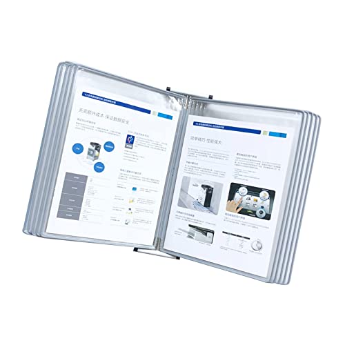 Wandmontiertes Referenzsystem, Wandmontiertes Referenzsystem, 10-Panel-Wandanzeigetafelsystem, Wandpult im A4-Format, Dokumentenorganisator, Beratung und Präsentation(Grey) von BWUHDKS