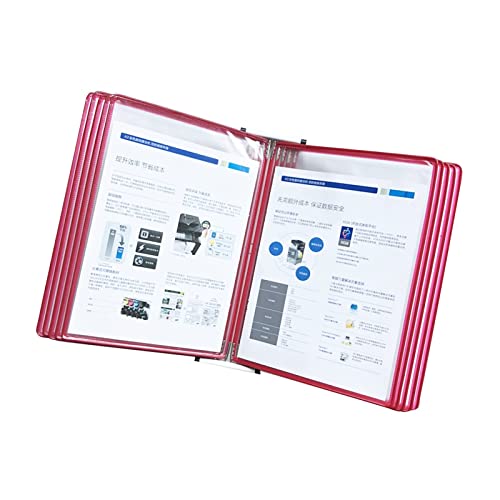 Wandmontiertes Referenzsystem, Wandmontiertes Referenzsystem, 10-Panel-Wandanzeigetafelsystem, Wandpult im A4-Format, Dokumentenorganisator, Beratung und Präsentation(Red) von BWUHDKS