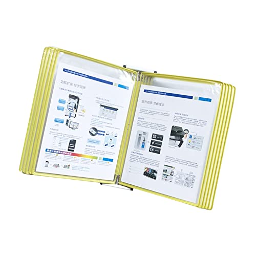 Wandmontiertes Referenzsystem, Wandmontiertes Referenzsystem, 10-Panel-Wandanzeigetafelsystem, Wandpult im A4-Format, Dokumentenorganisator, Beratung und Präsentation(Yellow) von BWUHDKS