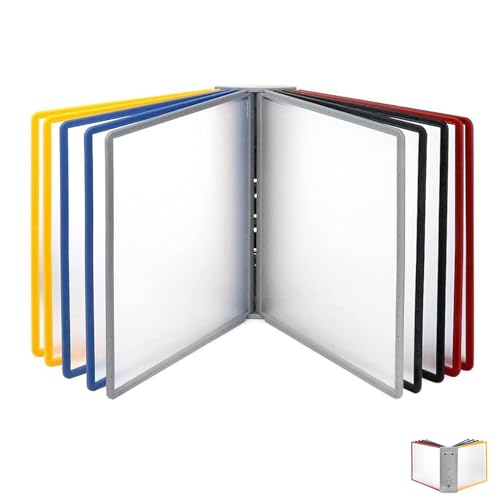 Wandmontiertes Referenzsystem, Wandmontiertes Referenzsystem, Desktop-Dokumentenhalter, 20 doppelseitige Anzeigetaschen, A4-Letter-Größe, PVC for Büro/Werkstatt Di von BWUHDKS