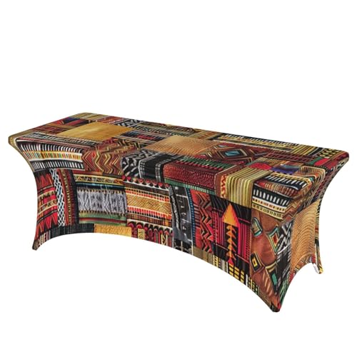 BWWHCCTI Afrikanische Textil-Patchwork-Tischdecke, bedruckt, elastische Kanten, waschbare Tischdecke für Hochzeiten, Messen, Partys, Küche, Esszimmer und Bankette BWWHCCTI Afrikanische Textil-Patchwork-Tischdecke, bedruckt, elastische Kanten, waschbare Tischdecke für Hochzeiten, Messen, Partys, Küche, Esszimmer und Bankette von BWWHCCTI