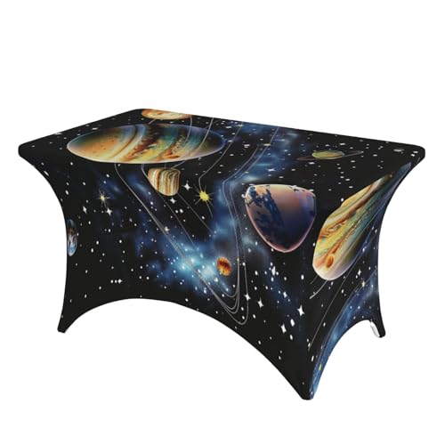 BWWHCCTI Bedruckte Tischdecke mit Planeten, Sternen und Galaxie, elastische Kanten, waschbare Tischdecke für Hochzeiten, Messen, Partys, Küche, Esszimmer und Bankette BWWHCCTI Bedruckte Tischdecke mit Planeten, Sternen und Galaxie, elastische Kanten, waschbare Tischdecke für Hochzeiten, Messen, Partys, Küche, Esszimmer und Bankette von BWWHCCTI
