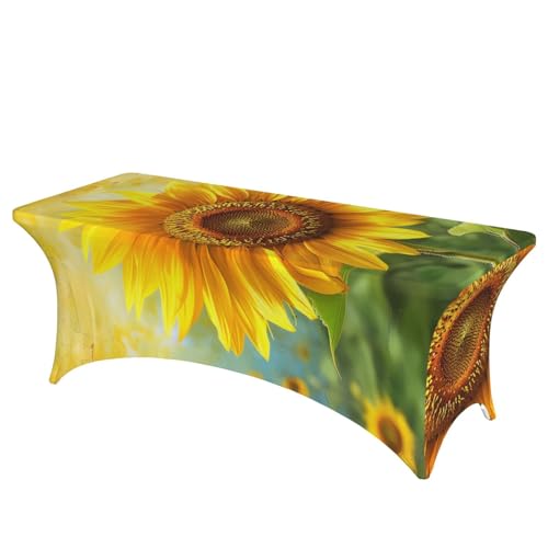 BWWHCCTI Bedruckte Tischdecke mit Sonnenblumen-Motiv, elastische Kanten, waschbare Tischdecke für Hochzeiten, Messen, Partys, Küche, Esszimmer und Bankette BWWHCCTI Bedruckte Tischdecke mit Sonnenblumen-Motiv, elastische Kanten, waschbare Tischdecke für Hochzeiten, Messen, Partys, Küche, Esszimmer und Bankette von BWWHCCTI