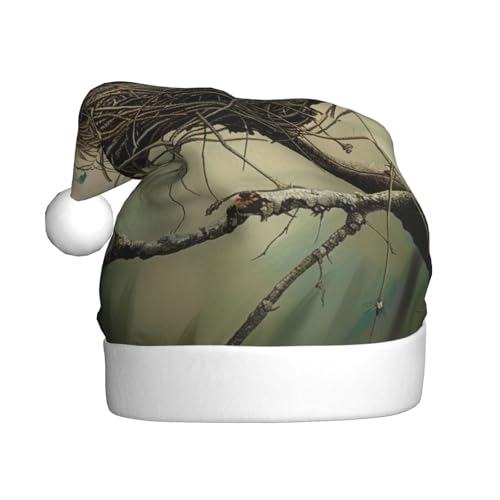 BWWHCCTI Bedruckte Weihnachtsmütze für Erwachsene, Männer und Frauen, lustige Plüsch-Weihnachtsmannmütze, Weihnachten, Urlaub, Party von BWWHCCTI