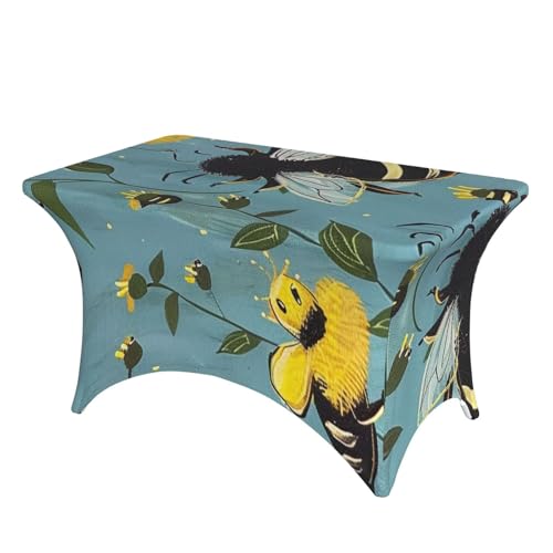BWWHCCTI Bees at Work bedruckte Tischdecke mit elastischen Kanten, waschbare Tischdecke für Hochzeiten, Messen, Partys, Küche, Esszimmer und Bankette BWWHCCTI Bees at Work bedruckte Tischdecke mit elastischen Kanten, waschbare Tischdecke für Hochzeiten, Messen, Partys, Küche, Esszimmer und Bankette von BWWHCCTI