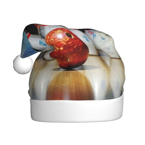 BWWHCCTI Bowling bedruckte Weihnachtsmütze für Erwachsene, Männer und Frauen, lustige Plüsch-Weihnachtsmannmütze, Weihnachten, Urlaub, Party Hut BWWHCCTI Bowling bedruckte Weihnachtsmütze für Erwachsene, Männer und Frauen, lustige Plüsch-Weihnachtsmannmütze, Weihnachten, Urlaub, Party Hut von BWWHCCTI
