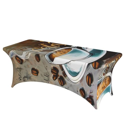 BWWHCCTI Delicious Coffee bedruckte Tischdecke, elastische Kanten, waschbare Tischdecke für Hochzeiten, Messen, Partys, Küche, Esszimmer und Bankette BWWHCCTI Delicious Coffee bedruckte Tischdecke, elastische Kanten, waschbare Tischdecke für Hochzeiten, Messen, Partys, Küche, Esszimmer und Bankette von BWWHCCTI