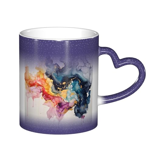 BWWHCCTI Farbwechselnde Kaffeetassen mit buntem Gouache-Druck, magische Keramiktasse, wärmewechselnde Tasse, 325 ml, Blau BWWHCCTI Farbwechselnde Kaffeetassen mit buntem Gouache-Druck, magische Keramiktasse, wärmewechselnde Tasse, 325 ml, Blau von BWWHCCTI