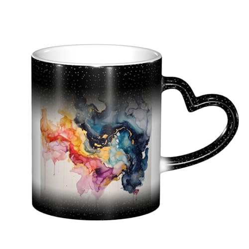 BWWHCCTI Farbwechselnde Kaffeetassen mit buntem Gouache-Druck, magische Keramiktasse, wärmewechselnde Tassen, 325 ml, Schwarz BWWHCCTI Farbwechselnde Kaffeetassen mit buntem Gouache-Druck, magische Keramiktasse, wärmewechselnde Tassen, 325 ml, Schwarz von BWWHCCTI
