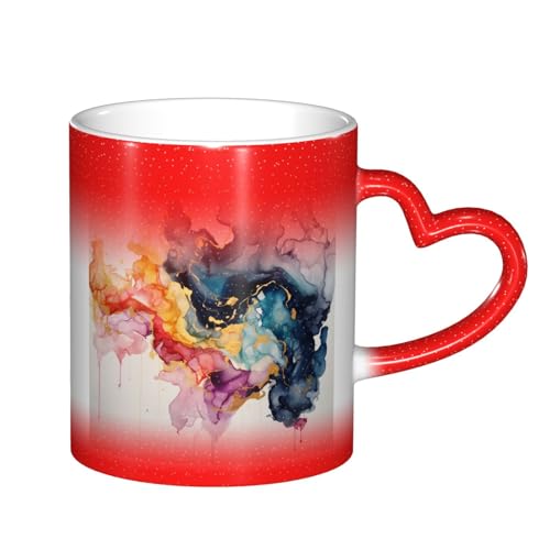BWWHCCTI Farbwechselnde Kaffeetassen mit buntem Gouache-Druck, magische Tasse, Keramik, wärmewechselnde Tasse, 325 ml, Rot BWWHCCTI Farbwechselnde Kaffeetassen mit buntem Gouache-Druck, magische Tasse, Keramik, wärmewechselnde Tasse, 325 ml, Rot von BWWHCCTI