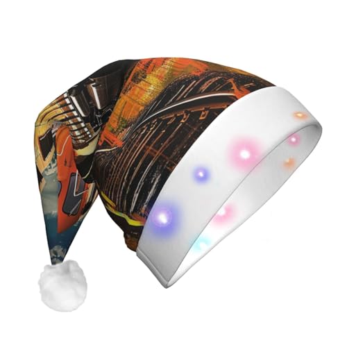 BWWHCCTI Güterzug bedruckte LED-Weihnachtsmütze für Erwachsene, Männer, Frauen, lustiger Plüsch, beleuchtet, Weihnachtsmannmütze, Urlaubsparty-Hut BWWHCCTI Güterzug bedruckte LED-Weihnachtsmütze für Erwachsene, Männer, Frauen, lustiger Plüsch, beleuchtet, Weihnachtsmannmütze, Urlaubsparty-Hut von BWWHCCTI
