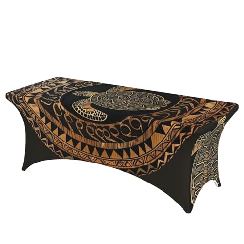 BWWHCCTI Hawaiianische Tapa-Honu-Schildkröte, bedruckte Tischdecke, 1,8 m, elastische Kanten, waschbare Tischdecke für Hochzeiten, Messen, Partys, Küche, Essen und Bankette BWWHCCTI Hawaiianische Tapa-Honu-Schildkröte, bedruckte Tischdecke, 1,8 m, elastische Kanten, waschbare Tischdecke für Hochzeiten, Messen, Partys, Küche, Essen und Bankette von BWWHCCTI