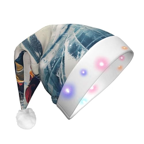 BWWHCCTI Hockey-Sport-Weihnachtsmütze mit LED-Aufdruck für Erwachsene, Herren, Damen, lustiger Plüsch, beleuchtet, Weihnachtsmannmütze, Urlaubsparty-Hut BWWHCCTI Hockey-Sport-Weihnachtsmütze mit LED-Aufdruck für Erwachsene, Herren, Damen, lustiger Plüsch, beleuchtet, Weihnachtsmannmütze, Urlaubsparty-Hut von BWWHCCTI