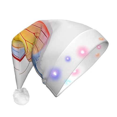 BWWHCCTI Hübsche Schmetterlings-bedruckte LED-Weihnachtsmütze für Erwachsene, Männer und Frauen, lustiger Plüsch, beleuchtet, Weihnachtsmannmütze, Urlaubsparty-Hut BWWHCCTI Hübsche Schmetterlings-bedruckte LED-Weihnachtsmütze für Erwachsene, Männer und Frauen, lustiger Plüsch, beleuchtet, Weihnachtsmannmütze, Urlaubsparty-Hut von BWWHCCTI