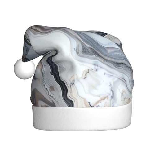 BWWHCCTI Marmor-Wandbild, bedruckte Weihnachtsmütze für Erwachsene, Männer und Frauen, lustige Plüsch-Weihnachtsmannmütze, Weihnachten, Urlaub, Partyhut BWWHCCTI Marmor-Wandbild, bedruckte Weihnachtsmütze für Erwachsene, Männer und Frauen, lustige Plüsch-Weihnachtsmannmütze, Weihnachten, Urlaub, Partyhut von BWWHCCTI