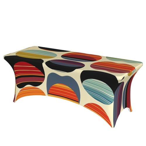 BWWHCCTI Mid Century Tischdecke, modern, Retro-Design, bedruckt, elastische Kanten, waschbar, Tischdecke für Hochzeiten, Messen, Partys, Küche, Esszimmer und Bankette BWWHCCTI Mid Century Tischdecke, modern, Retro-Design, bedruckt, elastische Kanten, waschbar, Tischdecke für Hochzeiten, Messen, Partys, Küche, Esszimmer und Bankette von BWWHCCTI
