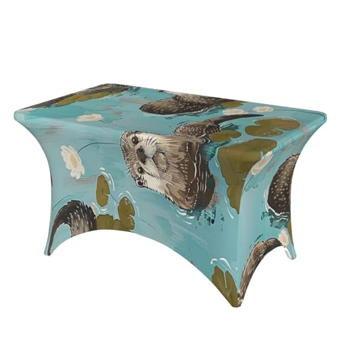BWWHCCTI Otters Bedruckte Tischdecke, elastische Kanten, waschbare Tischdecke für Hochzeiten, Messen, Partys, Küche, Esszimmer und Bankette BWWHCCTI Otters Bedruckte Tischdecke, elastische Kanten, waschbare Tischdecke für Hochzeiten, Messen, Partys, Küche, Esszimmer und Bankette von BWWHCCTI