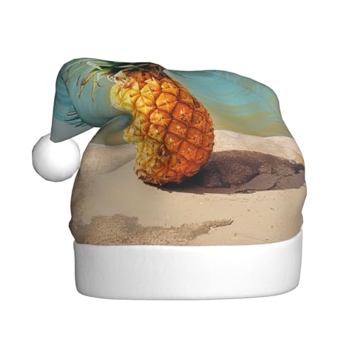 BWWHCCTI Pineapple by The Sea bedruckte Weihnachtsmütze für Erwachsene, Männer und Frauen, lustige Plüsch-Weihnachtsmannmütze, Weihnachten, Urlaub, Partyhut BWWHCCTI Pineapple by The Sea bedruckte Weihnachtsmütze für Erwachsene, Männer und Frauen, lustige Plüsch-Weihnachtsmannmütze, Weihnachten, Urlaub, Partyhut von BWWHCCTI