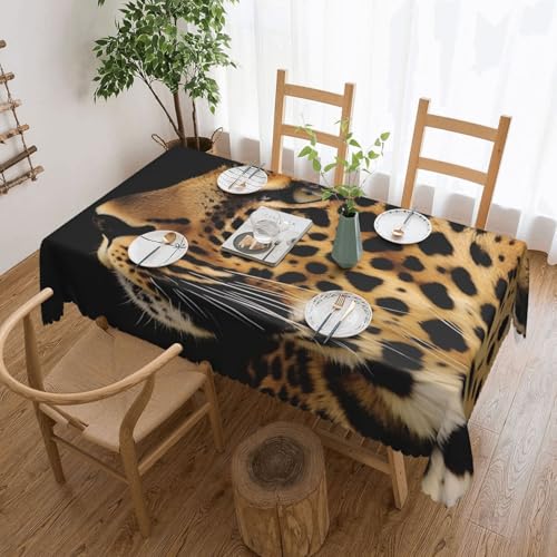 BWWHCCTI Rechteckige Tischdecke, Leopardenmuster, bedruckt, 137,2 x 183,9 cm, waschbar, mit Spitze, Polyester-Tischdecke für Küche, Buffet, Urlaub, Party, Hochzeitsbankett BWWHCCTI Rechteckige Tischdecke, Leopardenmuster, bedruckt, 137,2 x 183,9 cm, waschbar, mit Spitze, Polyester-Tischdecke für Küche, Buffet, Urlaub, Party, Hochzeitsbankett von BWWHCCTI
