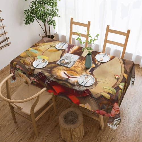 BWWHCCTI Rechteckige Tischdecke mit Hasen-Rosettenmuster, 137,2 x 183,9 cm, waschbar, mit Spitze, Polyester-Tischdecke für Küche, Buffet, Urlaub, Party, Hochzeitsbankett BWWHCCTI Rechteckige Tischdecke mit Hasen-Rosettenmuster, 137,2 x 183,9 cm, waschbar, mit Spitze, Polyester-Tischdecke für Küche, Buffet, Urlaub, Party, Hochzeitsbankett von BWWHCCTI