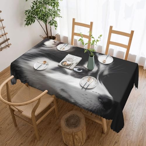 BWWHCCTI Rechteckige Tischdecke mit Husky-Hund, bedruckt, 137,2 x 183,9 cm, waschbar, mit Spitze, Polyester-Tischdecke für Küche, Buffet, Urlaub, Party, Hochzeitsbankett BWWHCCTI Rechteckige Tischdecke mit Husky-Hund, bedruckt, 137,2 x 183,9 cm, waschbar, mit Spitze, Polyester-Tischdecke für Küche, Buffet, Urlaub, Party, Hochzeitsbankett von BWWHCCTI
