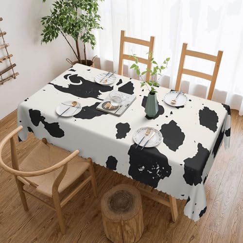 BWWHCCTI Rechteckige Tischdecke mit Kuh-Punkt-Aufdruck, waschbar, Esstischdecke mit Spitze, Polyester, Tischdecke für Küche, Buffet, Urlaub, Party, Hochzeitsbankett, 137 x 183 cm BWWHCCTI Rechteckige Tischdecke mit Kuh-Punkt-Aufdruck, waschbar, Esstischdecke mit Spitze, Polyester, Tischdecke für Küche, Buffet, Urlaub, Party, Hochzeitsbankett, 137 x 183 cm von BWWHCCTI