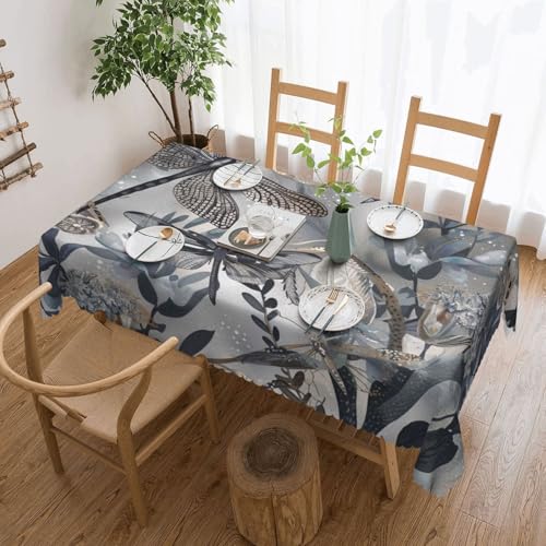 BWWHCCTI Rechteckige Tischdecke mit Libellen-Motiv, bedruckt, 137 x 183 cm, waschbar, mit Spitze, Polyester, Tischdecke für Küche, Buffet, Urlaub, Party, Hochzeitsbankett BWWHCCTI Rechteckige Tischdecke mit Libellen-Motiv, bedruckt, 137 x 183 cm, waschbar, mit Spitze, Polyester, Tischdecke für Küche, Buffet, Urlaub, Party, Hochzeitsbankett von BWWHCCTI