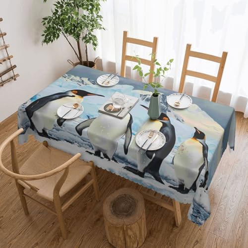 BWWHCCTI Rechteckige Tischdecke mit lustigem Pinguin-Motiv, waschbar, mit Spitze, Polyester, Tischdecke für Küche, Buffet, Urlaub, Party, Hochzeitsbankett, 137 x 183 cm BWWHCCTI Rechteckige Tischdecke mit lustigem Pinguin-Motiv, waschbar, mit Spitze, Polyester, Tischdecke für Küche, Buffet, Urlaub, Party, Hochzeitsbankett, 137 x 183 cm von BWWHCCTI