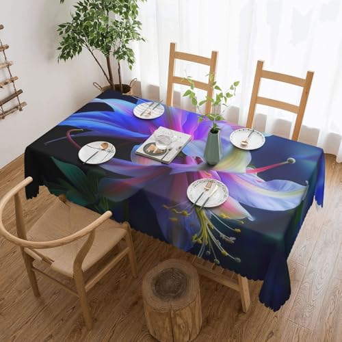 BWWHCCTI Rechteckige Tischdecke mit schönem Blumendruck, 137 x 183 cm, waschbar, dekorative Tischdecken mit Spitze, Polyester-Tischdecke für Küche, Buffet, Urlaub, Party, Hochzeitsbankett BWWHCCTI Rechteckige Tischdecke mit schönem Blumendruck, 137 x 183 cm, waschbar, dekorative Tischdecken mit Spitze, Polyester-Tischdecke für Küche, Buffet, Urlaub, Party, Hochzeitsbankett von BWWHCCTI