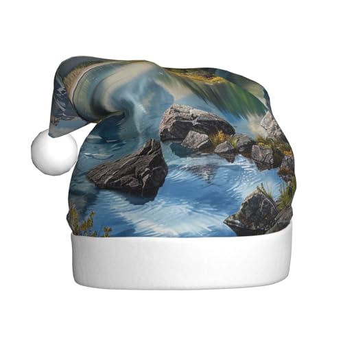 BWWHCCTI Rocky Mountains bedruckte Weihnachtsmütze für Erwachsene, Männer und Frauen, lustige Plüsch-Weihnachtsmannmütze, Weihnachten, Urlaub, Partyhut BWWHCCTI Rocky Mountains bedruckte Weihnachtsmütze für Erwachsene, Männer und Frauen, lustige Plüsch-Weihnachtsmannmütze, Weihnachten, Urlaub, Partyhut von BWWHCCTI