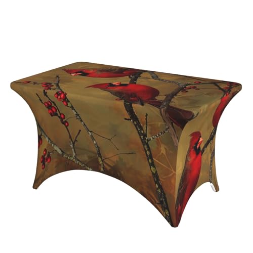 BWWHCCTI Rote Vögel bedruckte Tischdecke mit elastischen Kanten, waschbare Tischdecke für Hochzeiten, Messen, Partys, Küche, Esszimmer und Bankette BWWHCCTI Rote Vögel bedruckte Tischdecke mit elastischen Kanten, waschbare Tischdecke für Hochzeiten, Messen, Partys, Küche, Esszimmer und Bankette von BWWHCCTI