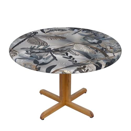 BWWHCCTI Runde Tischdecke, Libellen, grau, bedruckt, wasserdicht, elastisch, dekorativ, Esstisch, Größe S BWWHCCTI Runde Tischdecke, Libellen, grau, bedruckt, wasserdicht, elastisch, dekorativ, Esstisch, Größe S von BWWHCCTI
