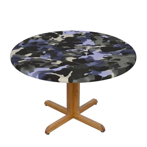 BWWHCCTI Runde Tischdecke mit Camouflage-Muster, wasserdicht, elastisch, dekorativ, für Esstisch, Größe S BWWHCCTI Runde Tischdecke mit Camouflage-Muster, wasserdicht, elastisch, dekorativ, für Esstisch, Größe S von BWWHCCTI