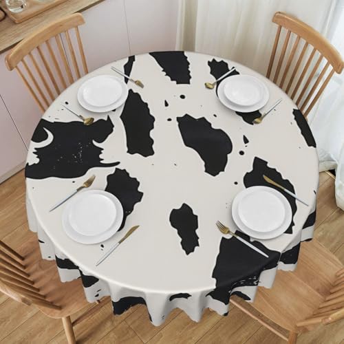 BWWHCCTI Runde Tischdecke mit Kuh-Punkt-Aufdruck, waschbar, mit Spitze, Polyester, Tischdecke für Küche, Buffet, Urlaub, Party, Hochzeitsbankett, 152,4 cm BWWHCCTI Runde Tischdecke mit Kuh-Punkt-Aufdruck, waschbar, mit Spitze, Polyester, Tischdecke für Küche, Buffet, Urlaub, Party, Hochzeitsbankett, 152,4 cm von BWWHCCTI