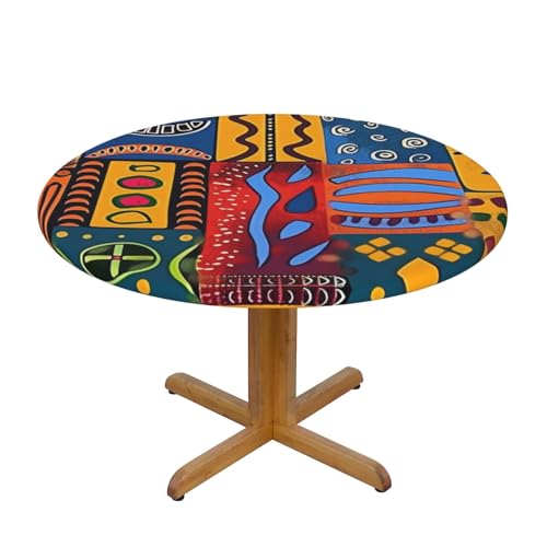 BWWHCCTI Runde Tischdecke mit afrikanischen Nationalmustern, wasserdicht, elastisch, dekorativ, Esstischabdeckung, Größe M BWWHCCTI Runde Tischdecke mit afrikanischen Nationalmustern, wasserdicht, elastisch, dekorativ, Esstischabdeckung, Größe M von BWWHCCTI