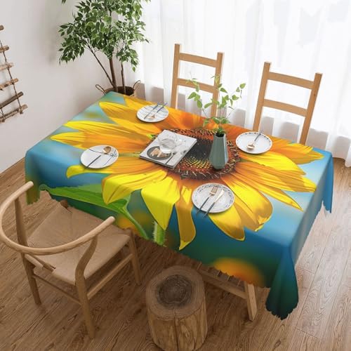 BWWHCCTI Schöne rechteckige Tischdecke mit Sonnenblumen-Druck, 137,2 x 183,9 cm, waschbar, mit Spitze, Polyester-Tischdecke für Küche, Buffet, Urlaub, Party, Hochzeitsbankett BWWHCCTI Schöne rechteckige Tischdecke mit Sonnenblumen-Druck, 137,2 x 183,9 cm, waschbar, mit Spitze, Polyester-Tischdecke für Küche, Buffet, Urlaub, Party, Hochzeitsbankett von BWWHCCTI