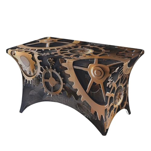 BWWHCCTI Steampunk-Tischdecke mit mechanischen Zahnrädern, bedruckt, elastische Kanten, waschbare Tischdecke für Hochzeiten, Messen, Partys, Küche, Esszimmer und Bankette BWWHCCTI Steampunk-Tischdecke mit mechanischen Zahnrädern, bedruckt, elastische Kanten, waschbare Tischdecke für Hochzeiten, Messen, Partys, Küche, Esszimmer und Bankette von BWWHCCTI