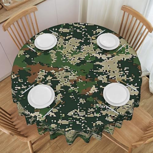 BWWHCCTI Tischdecke, Motiv: grüne Armee, Digital-Tarnmuster, rund, 152,4 cm, waschbar, mit Spitze, Polyester, Tischdecke für Küche, Buffet, Urlaub, Party, Hochzeitsbankett BWWHCCTI Tischdecke, Motiv: grüne Armee, Digital-Tarnmuster, rund, 152,4 cm, waschbar, mit Spitze, Polyester, Tischdecke für Küche, Buffet, Urlaub, Party, Hochzeitsbankett von BWWHCCTI