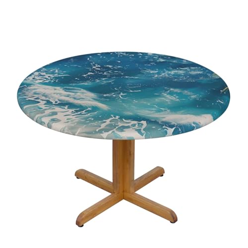BWWHCCTI Tischdecke, Motiv: tropisches Meer, Strand, bedruckt, rund, wasserdicht, elastisch, dekorativ, für Esstisch, Größe M BWWHCCTI Tischdecke, Motiv: tropisches Meer, Strand, bedruckt, rund, wasserdicht, elastisch, dekorativ, für Esstisch, Größe M von BWWHCCTI