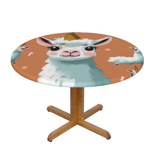 BWWHCCTI Tischdecke, niedlich, Lama, bedruckt, rund, wasserdicht, elastisch, dekorativ, Esstisch, Größe M BWWHCCTI Tischdecke, niedlich, Lama, bedruckt, rund, wasserdicht, elastisch, dekorativ, Esstisch, Größe M von BWWHCCTI